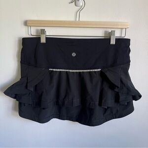 Lululemon Women Presta Ruffle Athletic Retro Basic Skirt Black US 8